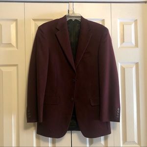 Andrew Fezza Burgundy Suede Men’s Suit Jacket